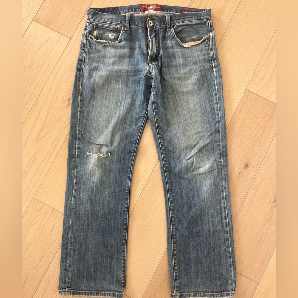Lucky Brand Men's Straight Jeans in Faded Blue Denim